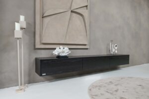 Jessie | Zwevend tv-meubel | Strak | Eiken | Scandinavisch Design | 3 Kleppen | 180 – 300 cm