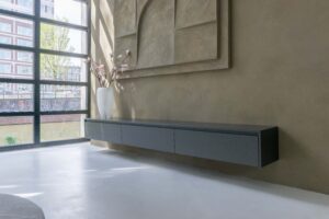 Maeve | Zwevend TV meubel | 3 Kleppen | Eiken | 180 – 300 cm