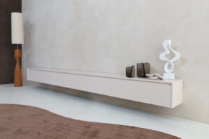 Maeve | Zwevend TV meubel | 4 Kleppen | MDF | 220 – 400 cm