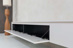 Maeve | Zwevend TV meubel | 4 Kleppen | MDF | 220 – 400 cm