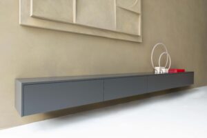 Jessie | Zwevend tv-meubel | Strak | MDF | Scandinavisch Design | 4 Kleppen | 220 – 400 cm