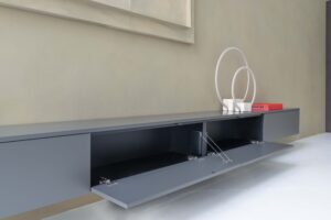 Jessie | Zwevend tv-meubel | Strak | MDF | Scandinavisch Design | 4 Kleppen | 220 – 400 cm