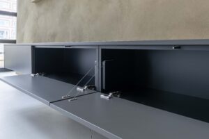 Jessie | Zwevend tv-meubel | Strak | MDF | Scandinavisch Design | 4 Kleppen | 220 – 400 cm