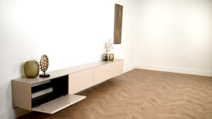 Zyan | Zwevend tv-meubel | Verstek | Scandinavisch Design | 4 Kleppen | 220- 400 cm