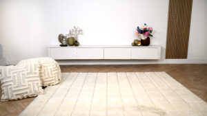 Runa | Zwevend tv-meubel | Eiken | Rond Design | 4 Kleppen | 220 – 400 cm