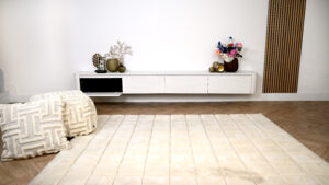 Runa | Zwevend tv-meubel | Eiken | Rond Design | 4 Kleppen | 220 – 400 cm