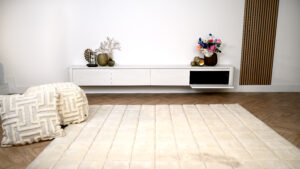 Runa | Zwevend tv-meubel | Eiken | Rond Design | 4 Kleppen | 220 – 400 cm