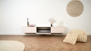 Jessie | Zwevend tv-meubel | Strak | MDF | Scandinavisch Design | 3 Kleppen | 180 – 300 cm