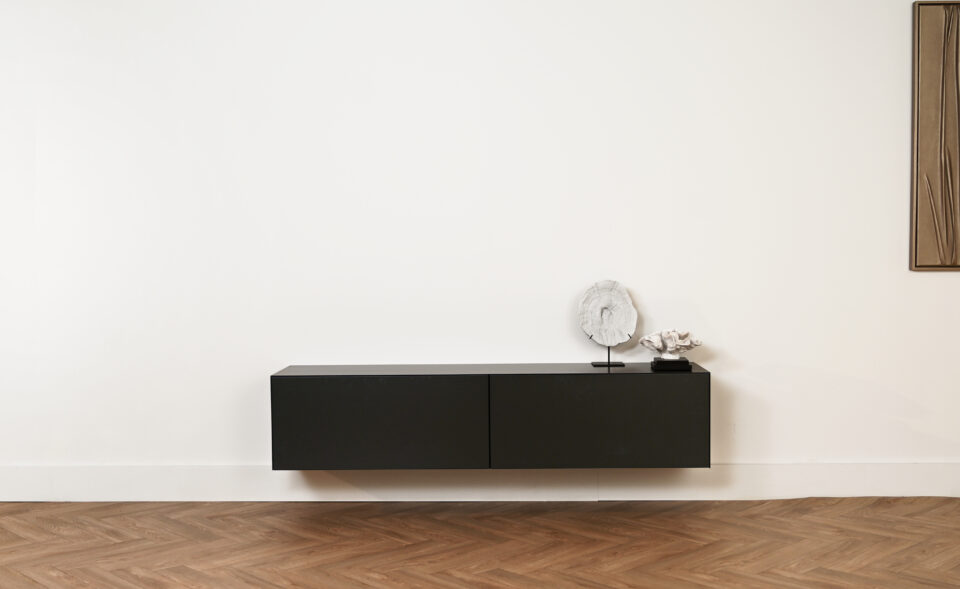 Modern zwevend tv meubel met 2 kleppen