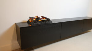 Jackson | tv meubel met openhaard | Eiken | 3 Kleppen | 200 – 300 cm