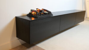 Jackson | tv meubel met openhaard | Eiken | 3 Kleppen | 200 – 300 cm