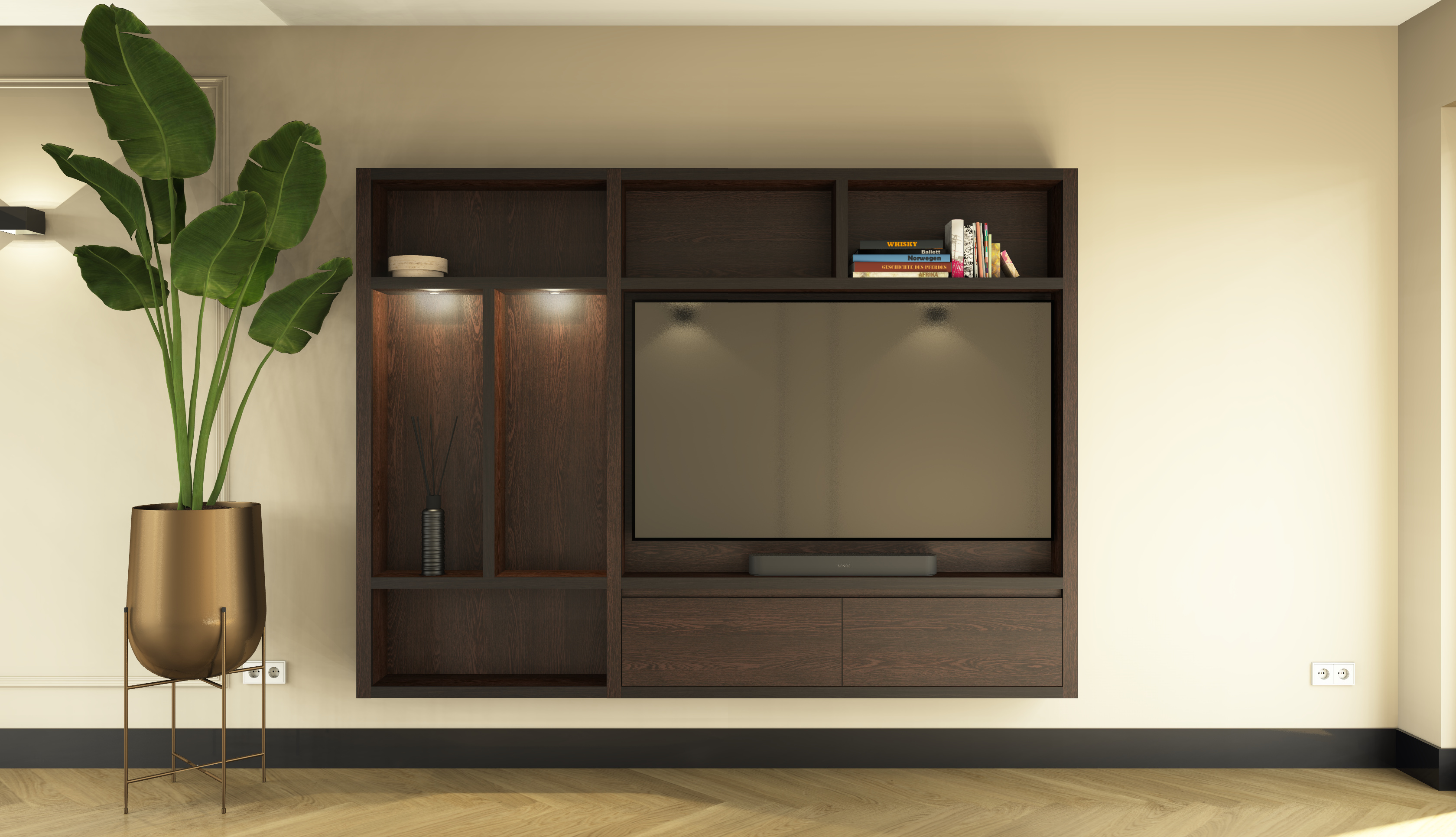 Cinewall hotel chique medium met LED verlichting