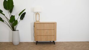 Runa | Dressoir op zwarte retro pootjes | Eiken | Rond Design | 3 Kleppen | 100 – 200 cm