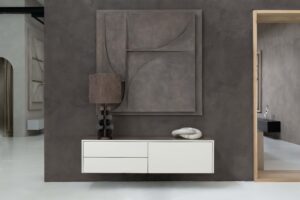 Jessie | Zwevend tv-meubel | Strak | MDF | Scandinavisch Design | 2 Lades 1 klep | 120 – 200 cm