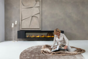 Johnson | Zwevend tv-meubel | Met elektrische haard | 74 inch | MDF | Scandinavisch Design | 2-Deurs | 250 – 300 cm