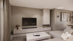 Maeve British Fires New Forest 870 | Tv-meubel | 4 Kleppen | Chimney | Classic | 330 – 400 cm